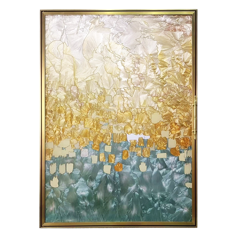 珐琅彩装饰画 瑞杰珐琅彩画《璀璨》现代轻奢入户玄关装饰画高档抽象艺术挂画