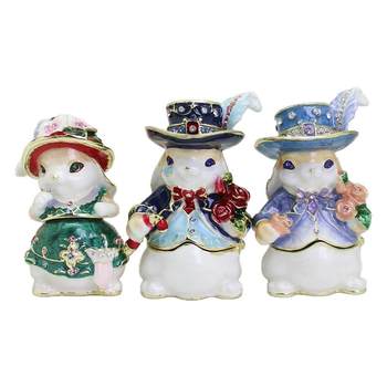
Light luxury enamel Eagle Rabbit Couple Rabbit Creative Decoration Desktop Ornament Jewelry Box Wedding Gift Gift for Girlfriend