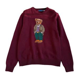 
Non-market goods~Classic American retro bear jacquard embroidered wool cashmere sweater, same style for men and women