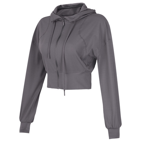 
Paiduo hooded sports coat women's outdoor running Pilates yoga wear long-sleeved autumn and winter warm fitness top new