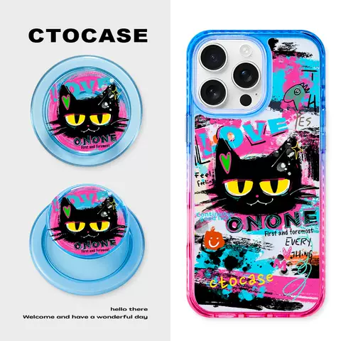 Girls【cat 】MagSafe PopSocket MagSafe iPhone Gradient 12 Phone Cases Covers Pro/Plus/Max/Air – iPhone 17, iPhone 16, iPhone 15, iPhone 14, iPhone 13