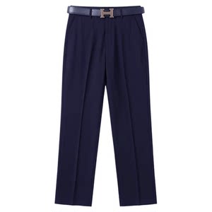 Free ironing men's middle-aged trousers loose high waist deep crotch summer thin middle-aged and elderly straight suit pants dad's pants
