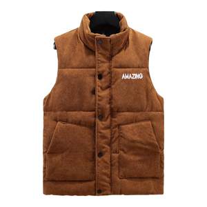 
Autumn and winter men's vest Korean corduroy men's jacket thickened warm vest cold-proof cotton horse clip outside with waistcoat