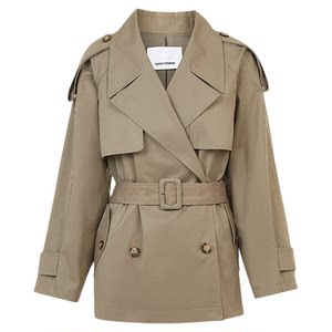 
[Same style as Qin Lan] Langzi pure cotton retro double-breasted short windbreaker jacket commuting 2025 winter new style