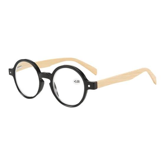 
Elegant and comfortable round frame reading glasses for men and women bamboo and wood temples reading glasses HD lenses for custom astigmatism