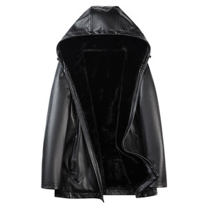 
[Cow leather/velvet quilted] Montagut Men's Genuine Leather Jacket 26 Spring Hooded Jacket Pie Jacket Keeps Warmth J