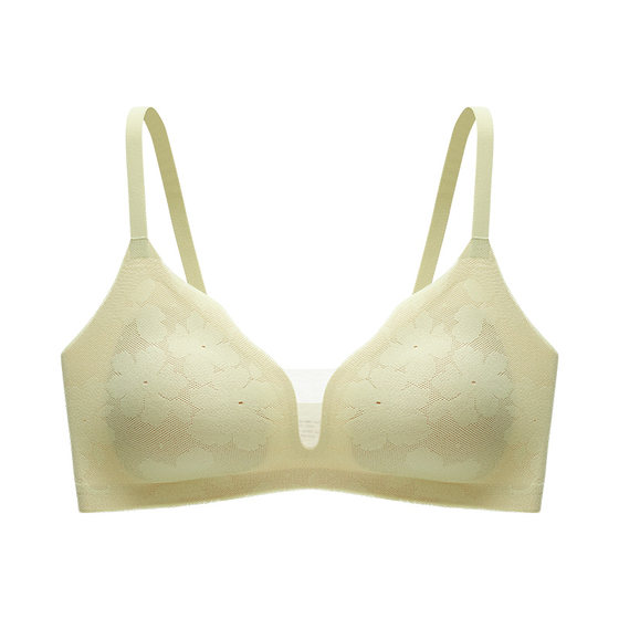 [Little flower gauze underwear] Iveis non -steel circle underwear, no trace lace, breathable bras, female chest big bra

