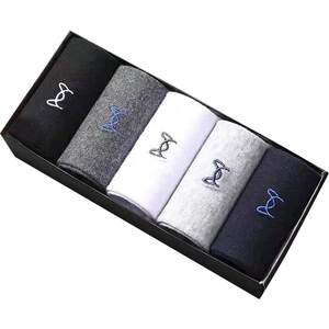 
Catman Socks Men's Spring and Autumn Pure Cotton Boys' Cotton Breathable Sweat-Absorbent Black Business Long Socks Mid-Tube Socks Cotton Socks