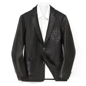 
Wei Meng 2026 new style Haining genuine leather jacket men's spring and autumn waxed sheepskin jacket suit collar jacket trendy brand