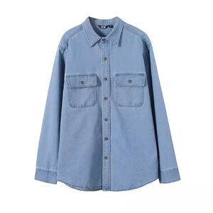 
Men's and women's denim shirts/washed products long-sleeved shirts 26 spring new tops