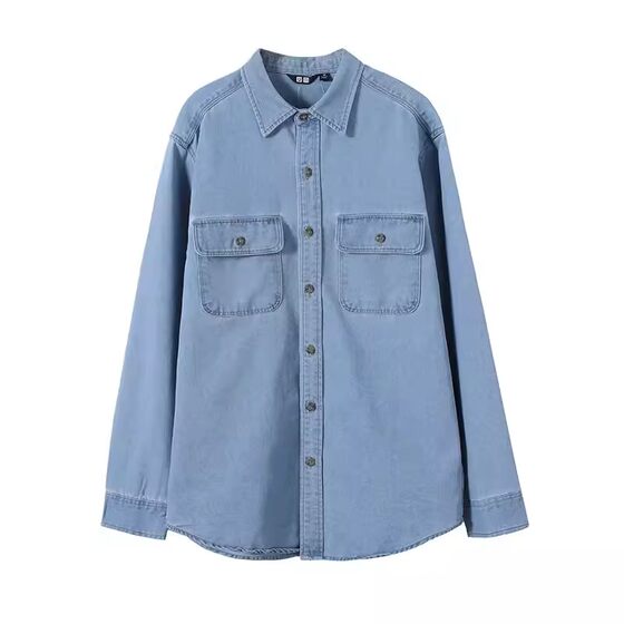 
Men's and women's denim shirts/washed products long-sleeved shirts 26 spring new tops