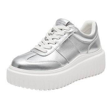 Sijitu's new panel shoes high bottom increase sports casual shoes silver versatile women's shoes H0082cm4
