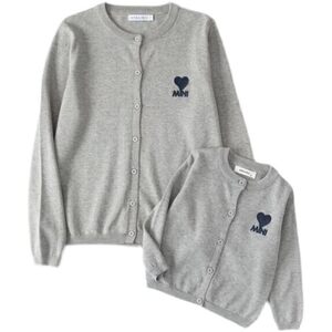 
2026 new autumn parent-child jackets, cotton sweaters, pure cotton love casual long-sleeved sweaters for boys and girls