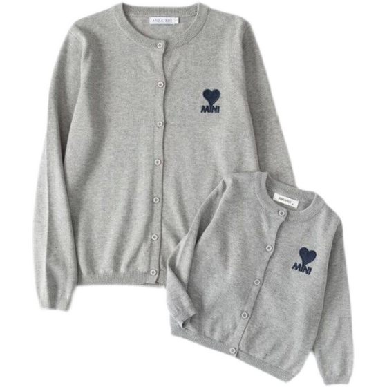
2026 new autumn parent-child jackets, cotton sweaters, pure cotton love casual long-sleeved sweaters for boys and girls