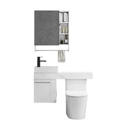Small apartment toilet wash basin integrated slate countertop