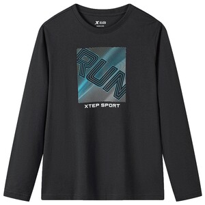
Xtep Children's Clothing Boys Long Sleeve T-Shirt 2026 Spring Children's Cotton Tops Medium and Large Children's Bottoming Shirts Spring Clothes