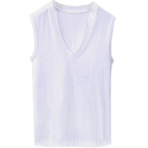 Custom summer slim -fitting low -neck -necked sweatless vest men's pure cotton tight motion base big V -neck vest vest