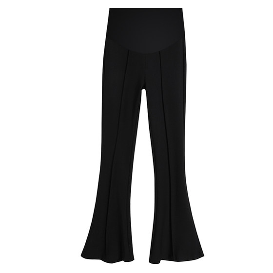 Maternity pants Spring and Autumn New Black Belly Support Suit Pants High Waist Slimming Casual Stretching Slightly Flared Pants Flare Leggings
