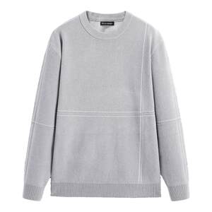 
Peacebird men's sweater winter chenille warm sweater trendy brand contrasting stitching round neck pullover sweater