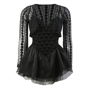 Floating original teenager Qi Gao Leng Fan lace skirt Two -piece high -level sense is thin conservative conservative conjoined female swimsuit
