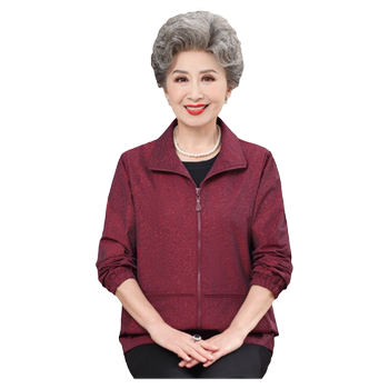 Grandma Autumn Course Trouge Jacket Middle Elderly Set
