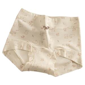 
Catman Underwear Women's Category A Baby Cotton Antibacterial Extended Crotch Cover Hip Floral Girls' Boxer Shorts Women's Style