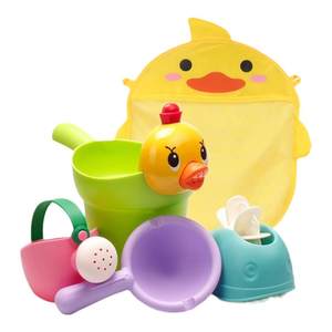 Children's bathing toys playing water truck little yellow duck shampoo cup boy girl baby baby sprinkler kettle beach set
