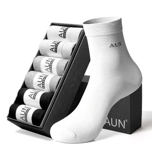 
AUN summer thin socks men's business mid-calf socks sweat-absorbent and breathable 7A antibacterial and deodorant socks high-end Xinjiang cotton socks