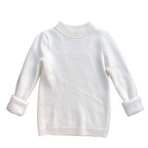 
Children's sweater all-in-one velvet thickening 2026 winter new style girls versatile bottoming shirt boys solid color sweater plus velvet