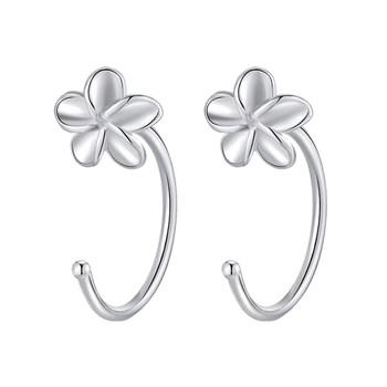 Versatile s925 all-over sterling silver earrings for women silver ear hooks