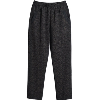 Mom's thickened velvet pants for outerwear, autumn and winter seniors' pants for women