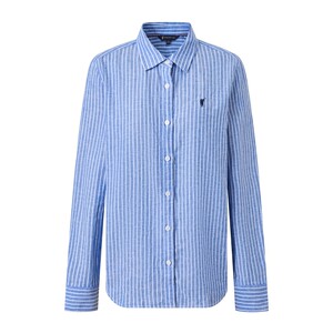 
POLOWALK women's shirt 2026 spring new linen blended striped lapel casual commuting long-sleeved shirt