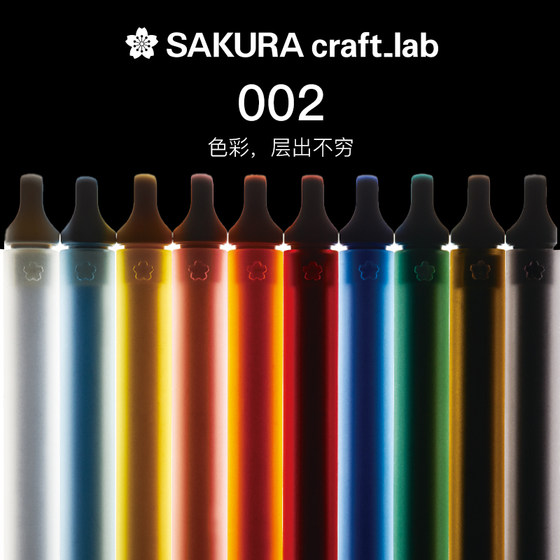 日本文具樱花黄铜笔sakura craft lab 002啫喱墨水彩色宝珠笔ins日系女士送礼金属转动签字笔中性笔水笔0.5MM