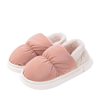 Women's cotton slippers with heel waterproof and non-slip confinement shoes to keep warm