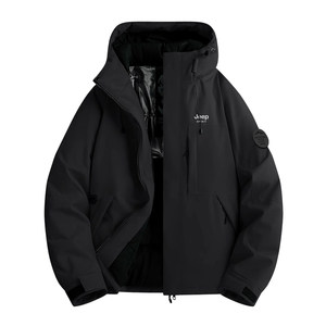 
JEEP SPIRIT outdoor thickened warm charge cotton coat for men and women winter cold and windproof loose couple cotton coat