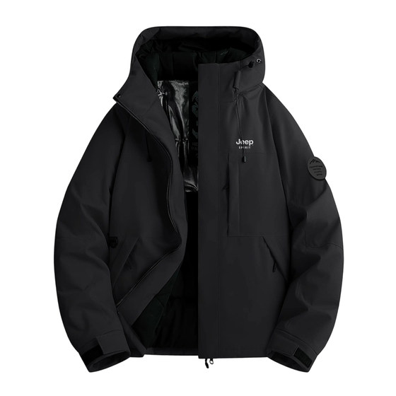 
JEEP SPIRIT outdoor thickened warm charge cotton coat for men and women winter cold and windproof loose couple cotton coat