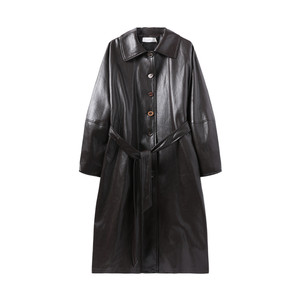 Nishimachi Muraya Retro Windbreaker Women's 2025 Autumn New Plaid Simple Splicing Long Jacket XXAC10128