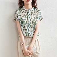 Брендовая элитная летняя шифоновая рубашка, французский стиль, короткий рукав