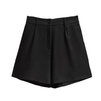 Summer casual versatile high waist wide -leg A -line shorts
