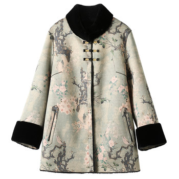 Western style Chinese style mother's winter fur all-in-one jacket