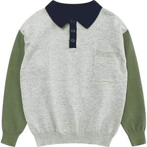 
Cunyi pure quality children's clothing boys' sweater children's spring and autumn lapel pullover fashionable color-blocking sweater