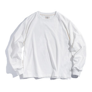 Maden workwear American loose cotton long-sleeved T-shirt base shirt round neck heavy inner layer layered white top men's spring
