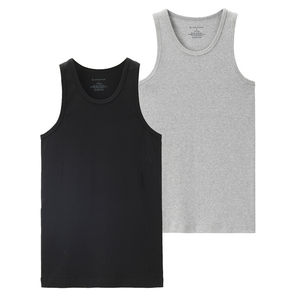 Giordano [two-piece] Men's underwear basic pure cotton solid color U-neck slim vest men 18242012
