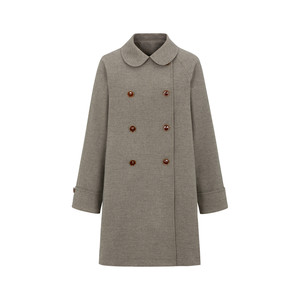 
dorydory doll collar double-breasted wool coat for women petite medium-length woolen coat 2025 autumn and winter