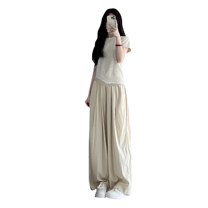 Pregnant women in summer wearing panties thin pants, leisure, loose, loose, lazy straight iced wide -leg pants, pregnant women summer dress
