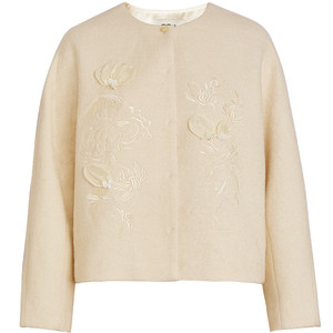 
QS Guoxi 2026 Spring and Autumn New Elegant New Chinese Style National Style Embroidered Wool Coat Temperament Short Profile Jacket Trendy