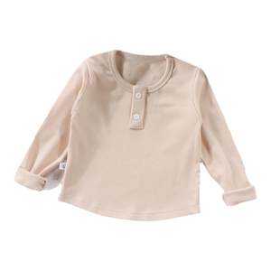 In spring and autumn, round neck pit strip Developer children's base shirt for men and women long-sleeved T-shirts versatile fashionable tops
