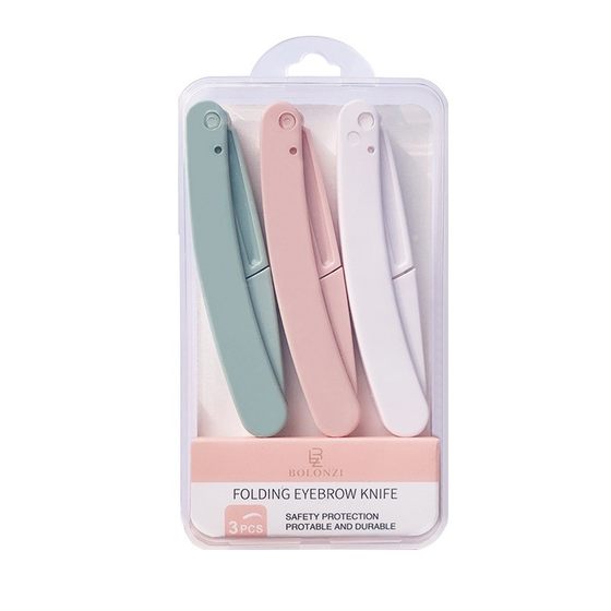 Folding eyebrow squeezing eyebrow knife for women beginners safe anti-scratch suit eyebrow tool replaceable blade