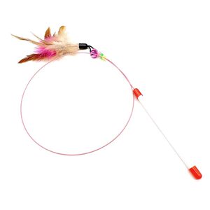 Teasing cat stick cat toy bell, feather, self -relief, boring, teasing cat artifact, bite steel wire long pole automatic pet supplies