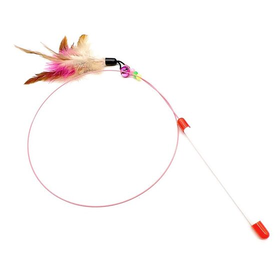 Teasing cat stick cat toy bell, feather, self -relief, boring, teasing cat artifact, bite steel wire long pole automatic pet supplies